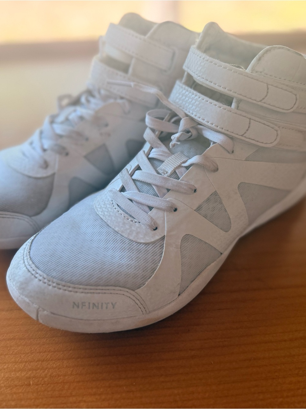 NFINITY White High-Top Athletic Sneaker with Dual Straps